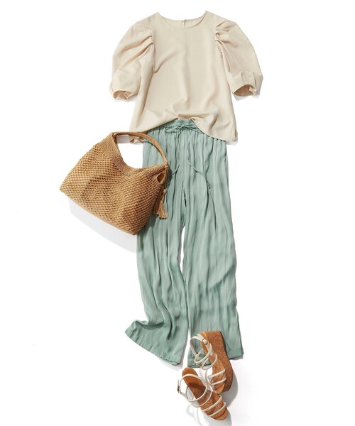 SHOO・LA・RUE(シューラルー)の「◆ワンショルニットバッグ(ショルダーバッグ・レディース・ブラック/オレンジ系その他5/ベージュ/ライトグリーン・00)」の18枚目の写真