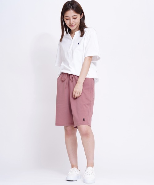 GIORDANO（ジョルダーノ）の「[GIORDANO] ライオン刺繍ダブルニットショーツ (ユニセックス)（スウェットパンツ・レディース・レッド/ブラック系その他2/ベージュ/ネイビー系/ダークグレー/グレー/ダークグリーン・LARGE/X-LARGE/SMALL/MEDIUM）」の9枚目の写真