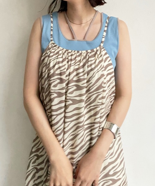 DouDou（ドゥドゥ）の「2WAYタンク（タンクトップ・レディース・ブラック/ベージュ/オフホワイト・FREE）」の3枚目の写真