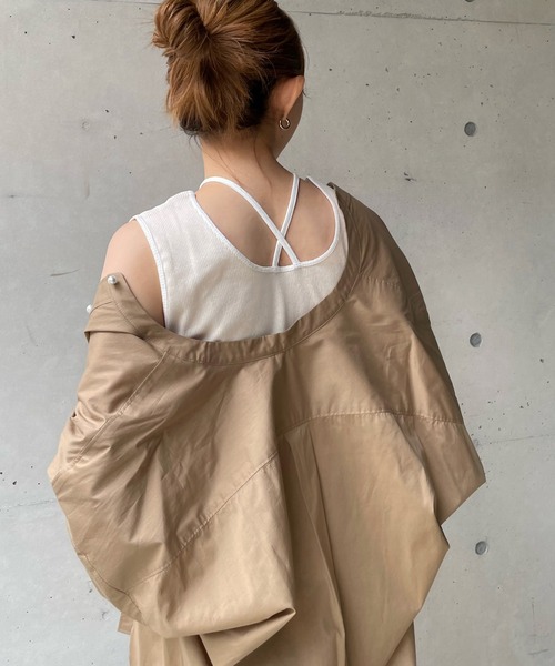 DouDou（ドゥドゥ）の「2WAYタンク（タンクトップ・レディース・ブラック/ベージュ/オフホワイト・FREE）」の7枚目の写真