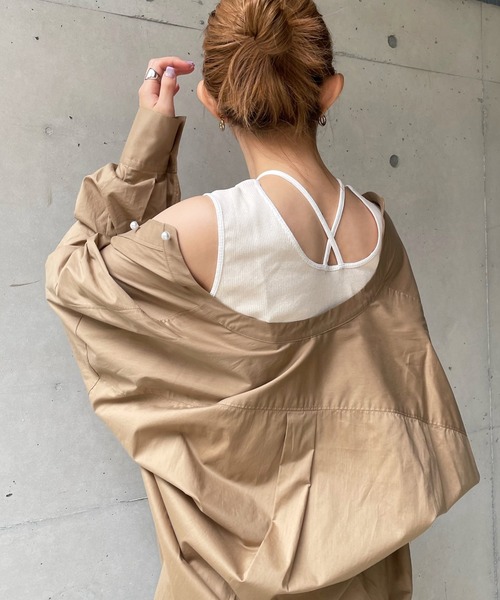 DouDou（ドゥドゥ）の「2WAYタンク（タンクトップ・レディース・ブラック/ベージュ/オフホワイト・FREE）」の8枚目の写真