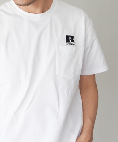 Russell Athletic（ラッセルアスレティック）の「RUSSELL ATHLETIC ラッセル アスレチック ドライパワーポケTシャツ（Tシャツ/カットソー・メンズ・ホワイト/ブラック/ベージュ/グリーン・S/M/L/XL）」の2枚目の写真
