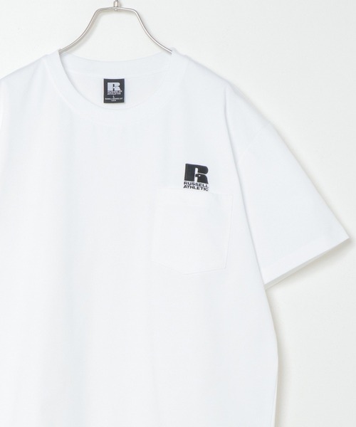 Russell Athletic（ラッセルアスレティック）の「RUSSELL ATHLETIC ラッセル アスレチック ドライパワーポケTシャツ（Tシャツ/カットソー・メンズ・ホワイト/ブラック/ベージュ/グリーン・S/M/L/XL）」の9枚目の写真