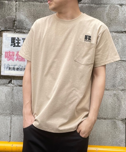 Russell Athletic（ラッセルアスレティック）の「RUSSELL ATHLETIC ラッセル アスレチック ドライパワーポケTシャツ（Tシャツ/カットソー・メンズ・ホワイト/ブラック/ベージュ/グリーン・S/M/L/XL）」の8枚目の写真