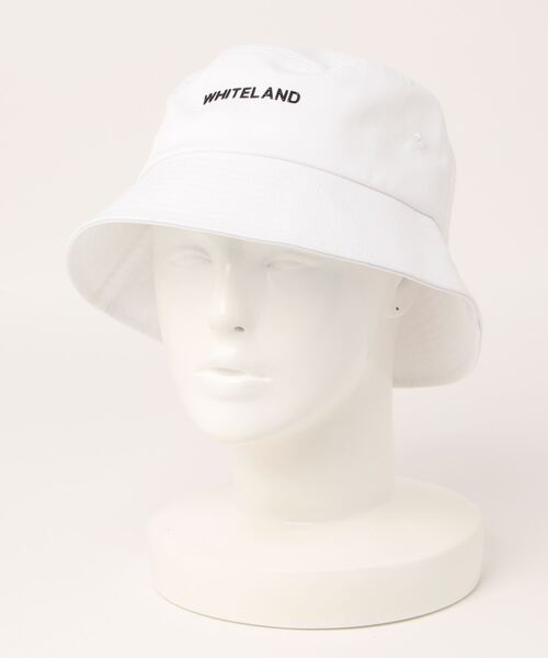 WHITELAND(ホワイトランド)の「WHITELAND/ホワイトランド/PLWLジェルロゴバケットハット(ハット・メンズ・ホワイト/ブラック・FREE)」の1枚目の写真