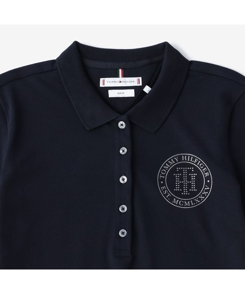 TOMMY HILFIGER(トミーヒルフィガー)の「クリスタルロゴポロシャツ(ポロシャツ・レディース・ホワイト/ネイビー・SMALL/MEDIUM/X-SMALL)」の14枚目の写真