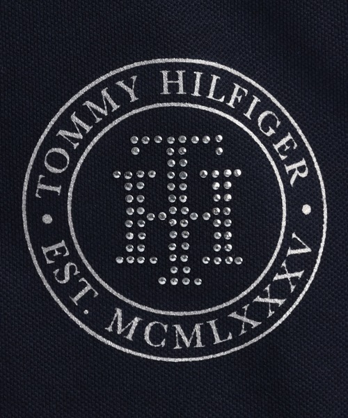 TOMMY HILFIGER(トミーヒルフィガー)の「クリスタルロゴポロシャツ(ポロシャツ・レディース・ホワイト/ネイビー・SMALL/MEDIUM/X-SMALL)」の9枚目の写真