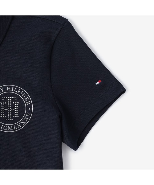 TOMMY HILFIGER(トミーヒルフィガー)の「クリスタルロゴポロシャツ(ポロシャツ・レディース・ホワイト/ネイビー・SMALL/MEDIUM/X-SMALL)」の6枚目の写真