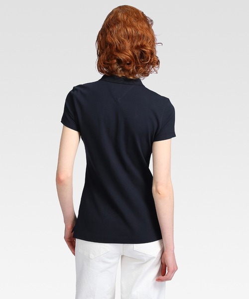 TOMMY HILFIGER(トミーヒルフィガー)の「クリスタルロゴポロシャツ(ポロシャツ・レディース・ホワイト/ネイビー・SMALL/MEDIUM/X-SMALL)」の7枚目の写真
