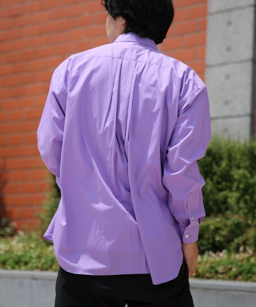 BRICK & SONS（ブリックアンドサンズ）の「リラックスバックプリーツシャツ＜パープル＞（シャツ/ブラウス・メンズ・パープル・LL/S/M/L）」の3枚目の写真