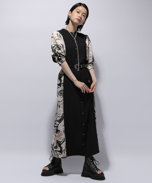 HARE yakeiガラワンピース　夜景　ハレ　ロングワンピース HARE（ハレ）の「yakeiガラワンピース(HARE)（ワンピース）」 - WEAR