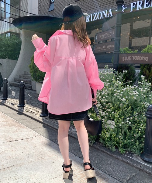 OLIVE des OLIVE（オリーブデオリーブ）の「肩開きシャツ（シャツ/ブラウス・レディース・オフホワイト/ピンク/オレンジ/ラベンダー・FREE）」の20枚目の写真