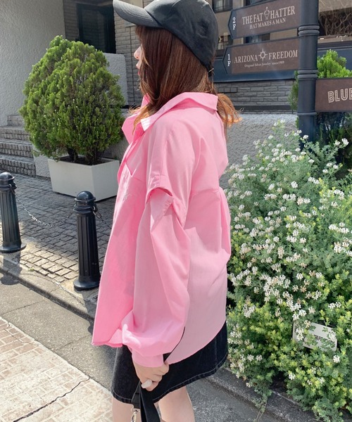 OLIVE des OLIVE（オリーブデオリーブ）の「肩開きシャツ（シャツ/ブラウス・レディース・オフホワイト/ピンク/オレンジ/ラベンダー・FREE）」の15枚目の写真