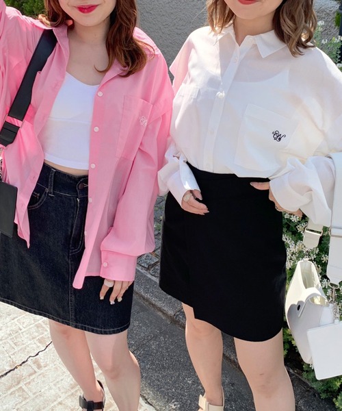 OLIVE des OLIVE（オリーブデオリーブ）の「肩開きシャツ（シャツ/ブラウス・レディース・オフホワイト/ピンク/オレンジ/ラベンダー・FREE）」の6枚目の写真