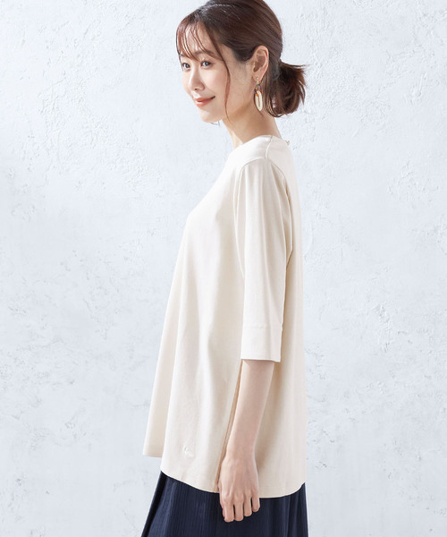 DECOY SINCE 1981(デコイシンスイチキュウハチイチ)の「【接触冷感】スムースチュニック(Tシャツ/カットソー・レディース・ベージュ/ネイビー・M/LL/L)」の15枚目の写真