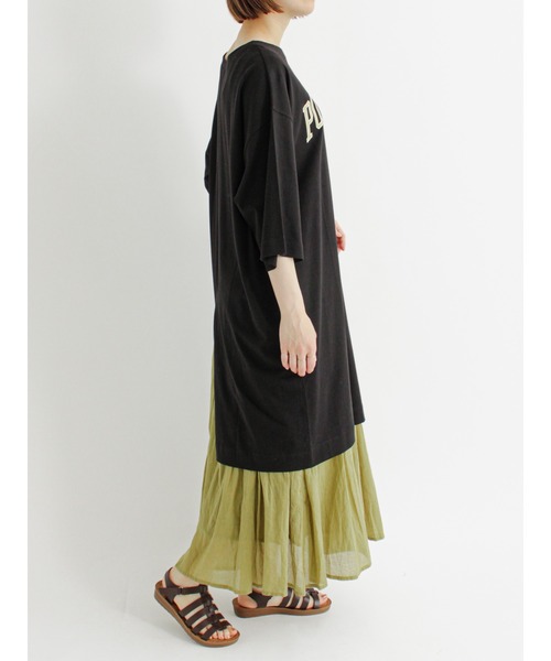 Samansa Mos2 blue（サマンサモスモスブルー）の「チュニックTシャツ（Tシャツ/カットソー・レディース・ライトベージュ/チャコール/ブラック・ﾌﾘ-）」の9枚目の写真