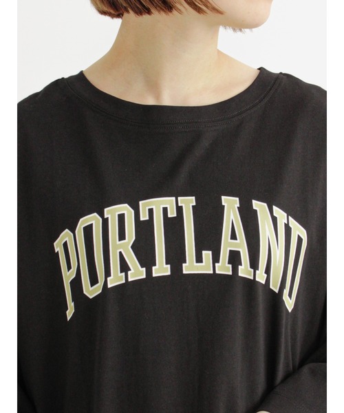 Samansa Mos2 blue（サマンサモスモスブルー）の「チュニックTシャツ（Tシャツ/カットソー・レディース・ライトベージュ/チャコール/ブラック・ﾌﾘ-）」の11枚目の写真