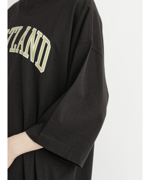 Samansa Mos2 blue（サマンサモスモスブルー）の「チュニックTシャツ（Tシャツ/カットソー・レディース・ライトベージュ/チャコール/ブラック・ﾌﾘ-）」の12枚目の写真