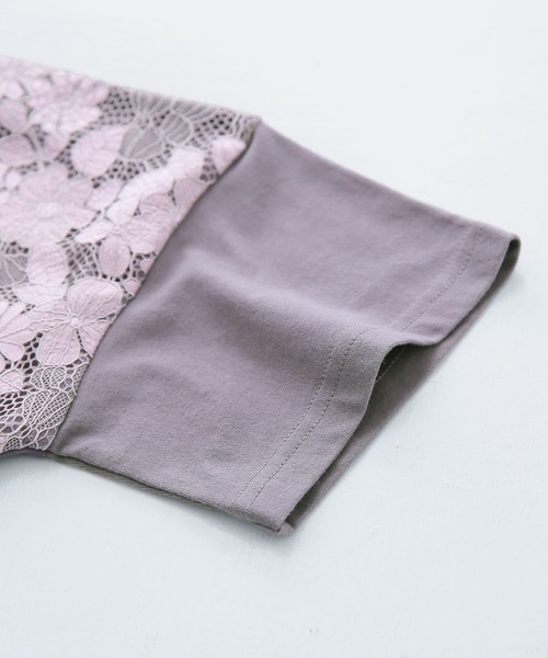 somari imagination（ソマリ イマジネーション）の「『レース切替カットソーポロシャツ』（ポロシャツ・レディース・ネイビー/グレー・1/2）」の18枚目の写真