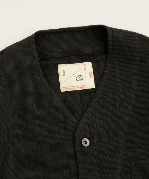 NANO universe（ナノユニバース）の「LB.03/コットンリネンパナマ エンジニアジャケット（ノーカラージャケット・メンズ・ブラック/オートミール・M/L）」の11枚目の写真