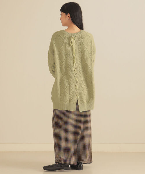 BeAMS DOT(ビームスドット)の「BeAMS DOT / レースアップ オーバーニット(ニット/セーター・レディース・グリーン系その他/ホワイト系その他5/ブラウン系その他5・FREE)」の16枚目の写真