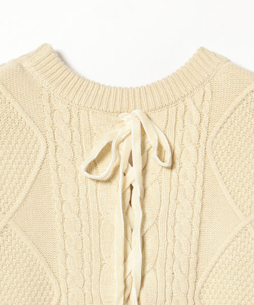 BeAMS DOT(ビームスドット)の「BeAMS DOT / レースアップ オーバーニット(ニット/セーター・レディース・グリーン系その他/ホワイト系その他5/ブラウン系その他5・FREE)」の22枚目の写真