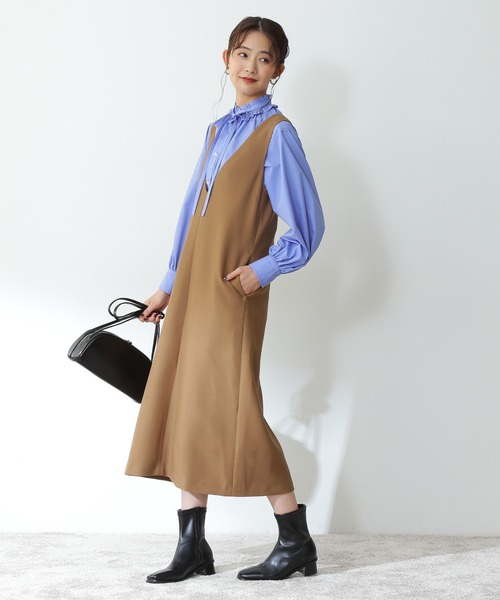 N.（N. Natural Beauty Basic）（エヌエヌナチュラルビューティーベーシック）の「【松井愛莉さん着用】◆リボンタイフリルシャツブラウス（シャツ/ブラウス・レディース・オフホワイト/ストライプ/ブルー・MEDIUM）」の14枚目の写真