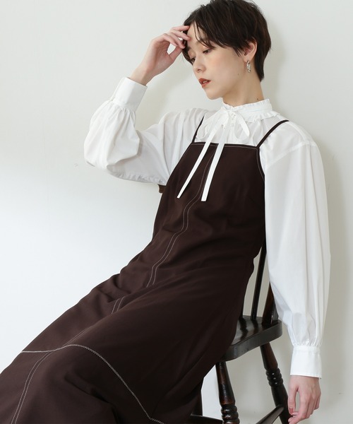 N.（N. Natural Beauty Basic）（エヌエヌナチュラルビューティーベーシック）の「【松井愛莉さん着用】◆リボンタイフリルシャツブラウス（シャツ/ブラウス・レディース・オフホワイト/ストライプ/ブルー・MEDIUM）」の22枚目の写真