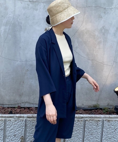 Toironier（トワロニエ）の「Toironier(トワロニエ ) 　シャツジャケット（その他アウター・レディース・アイボリー/ネイビー・F）」の2枚目の写真