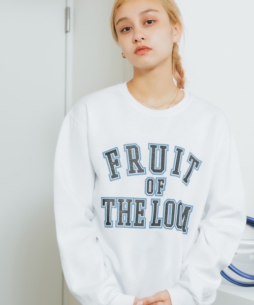 FRUIT OF THE LOOM(フルーツオブザルーム)の「FRUIT OF THE LOOM/フルーツオブザルーム FTL×ROOP TOKYO 別注 カレッジロゴトレーナー(スウェット・レディース・ホワイト/ブラック/グレー・L/S/XL/M)」の19枚目の写真