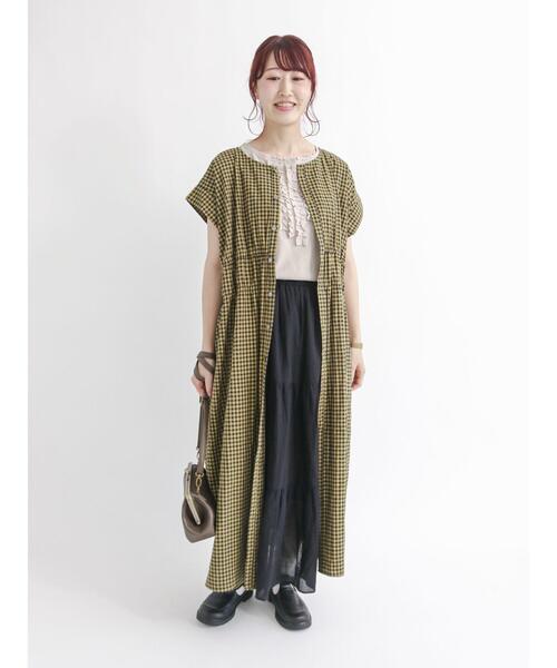 Samansa Mos2（サマンサ モスモス）の「レースチュール付フレンチ袖カットソー（Tシャツ/カットソー・レディース・ブラック/グレー/キナリ・ﾌﾘ-）」の13枚目の写真