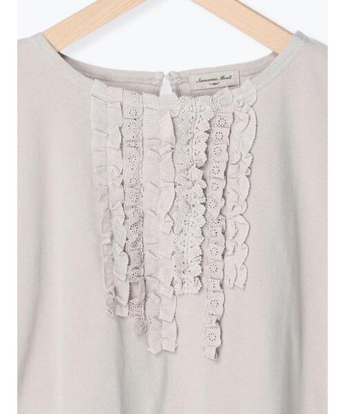 Samansa Mos2（サマンサ モスモス）の「レースチュール付フレンチ袖カットソー（Tシャツ/カットソー・レディース・ブラック/グレー/キナリ・ﾌﾘ-）」の21枚目の写真