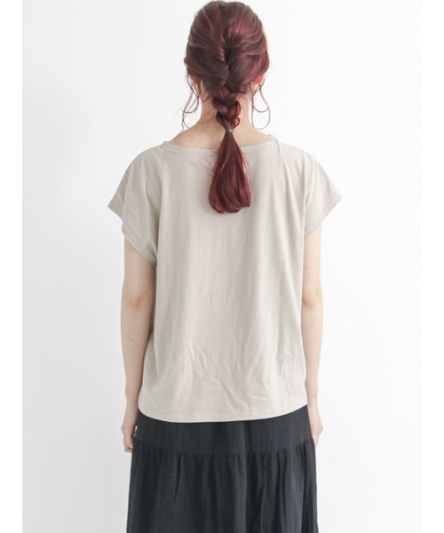 Samansa Mos2（サマンサ モスモス）の「レースチュール付フレンチ袖カットソー（Tシャツ/カットソー・レディース・ブラック/グレー/キナリ・ﾌﾘ-）」の9枚目の写真