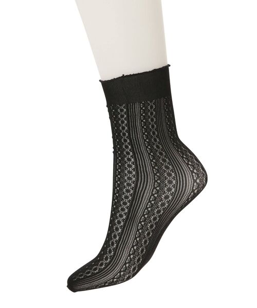 EATME（イートミー）の「レース編みソックス（ソックス/靴下・レディース・ブラック/オフホワイト・FREE）」の21枚目の写真