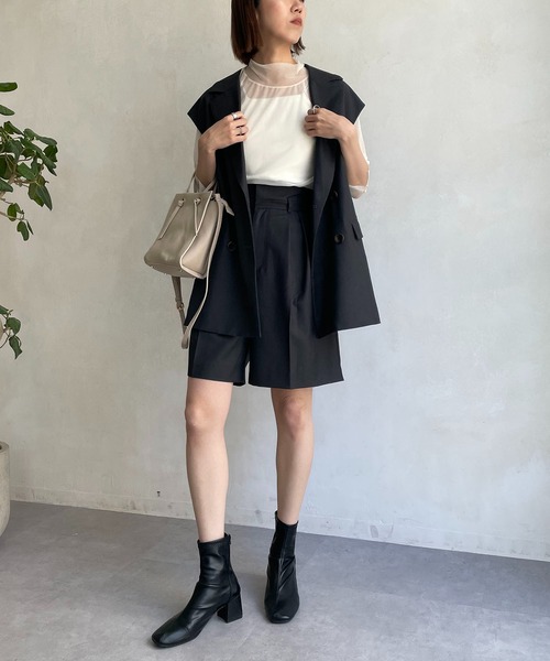 CAPRICIEUX LE'MAGE（カプリシューレマージュ）の「Wウエストショートパンツ（その他パンツ・レディース・チャコールグレー/ホワイト系その他・38/36）」の12枚目の写真