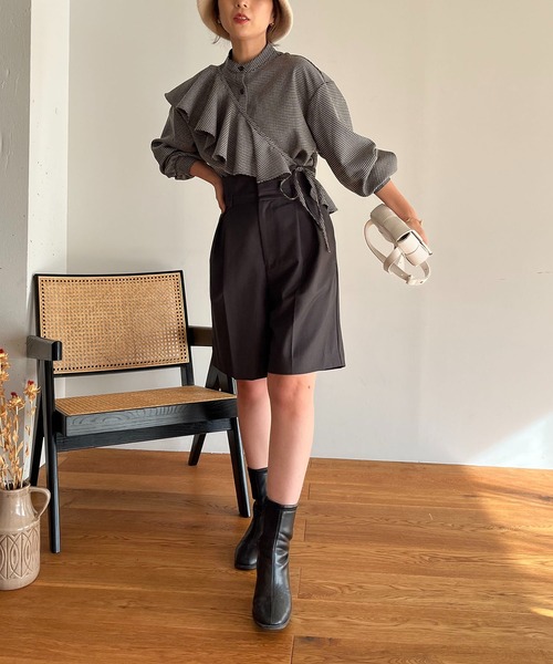 CAPRICIEUX LE'MAGE（カプリシューレマージュ）の「Wウエストショートパンツ（その他パンツ・レディース・チャコールグレー/ホワイト系その他・38/36）」の17枚目の写真