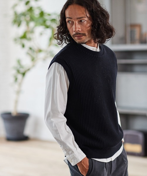 CAMBIO（カンビオ）の「mcg3101-BULKY AC Waffle Knit Vest