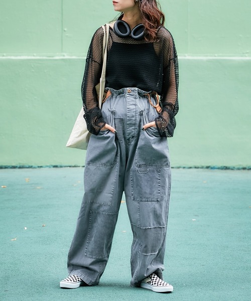 etsinta（エシンタ）の「【etsinta/エシンタ】サス付きビンテージパンツ（その他パンツ・レディース・チャコールグレー/カーキ/ピンク・ONE SIZE）」の9枚目の写真