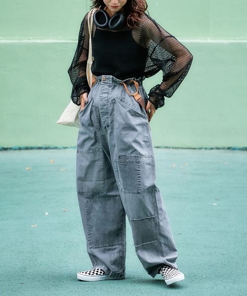 etsinta（エシンタ）の「【etsinta/エシンタ】サス付きビンテージパンツ（その他パンツ・レディース・チャコールグレー/カーキ/ピンク・ONE SIZE）」の11枚目の写真