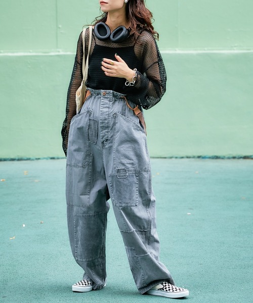 etsinta（エシンタ）の「【etsinta/エシンタ】サス付きビンテージパンツ（その他パンツ・レディース・チャコールグレー/カーキ/ピンク・ONE SIZE）」の10枚目の写真