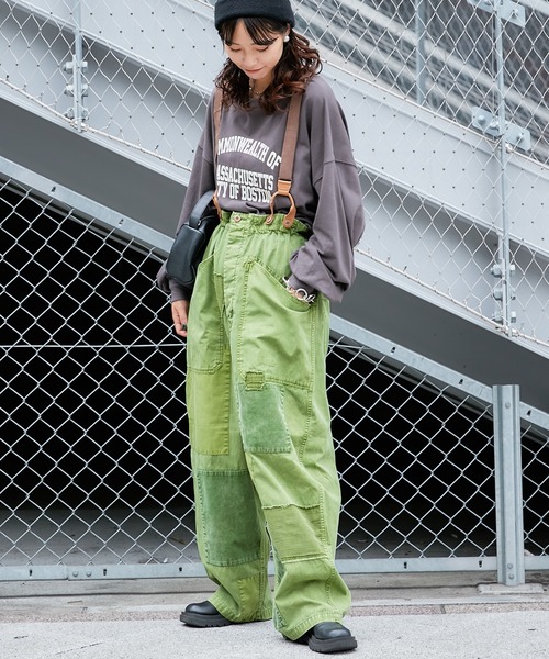 etsinta（エシンタ）の「【etsinta/エシンタ】サス付きビンテージパンツ（その他パンツ・レディース・チャコールグレー/カーキ/ピンク・ONE SIZE）」の16枚目の写真