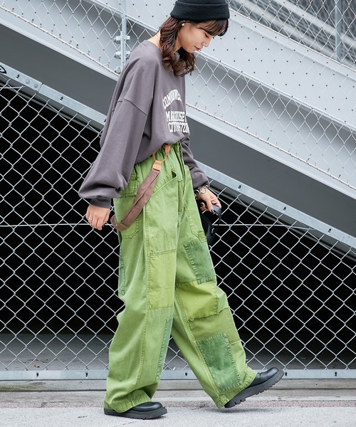 etsinta（エシンタ）の「【etsinta/エシンタ】サス付きビンテージパンツ（その他パンツ・レディース・チャコールグレー/カーキ/ピンク・ONE SIZE）」の20枚目の写真