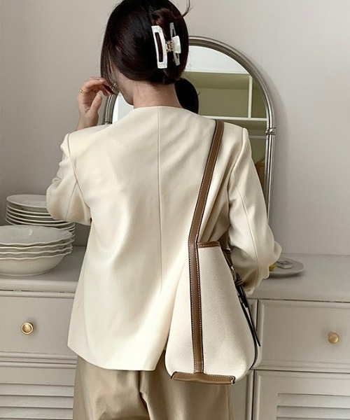 LAC-VERT（ラック・ヴェール）の「キャンバスベルトバッグ（トートバッグ・レディース・ブラック/ダークブラウン/ベージュ/ブラウン・FREE）」の21枚目の写真