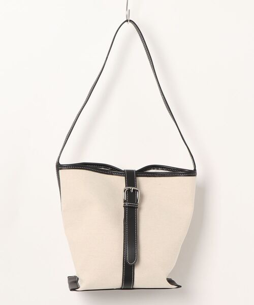 LAC-VERT（ラック・ヴェール）の「キャンバスベルトバッグ（トートバッグ・レディース・ブラック/ダークブラウン/ベージュ/ブラウン・FREE）」の5枚目の写真