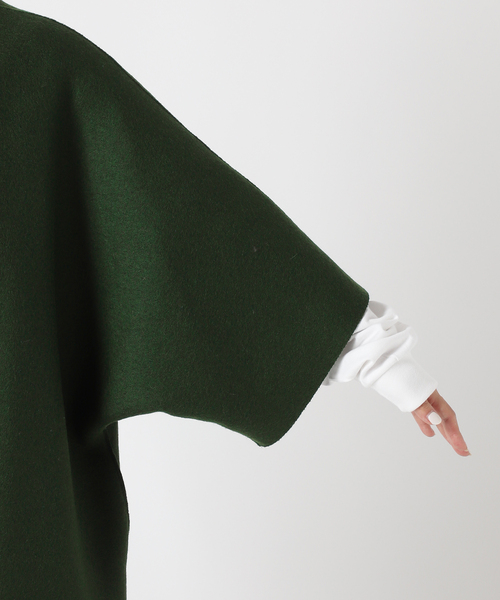 journal standard L'essage(ジャーナルスタンダードレサージュ)の「《追加》【HARRIS WHARF LONDON】kimono mantle:コート(その他アウター・レディース・チャコールグレー/グリーン/アイボリー・42)」の14枚目の写真