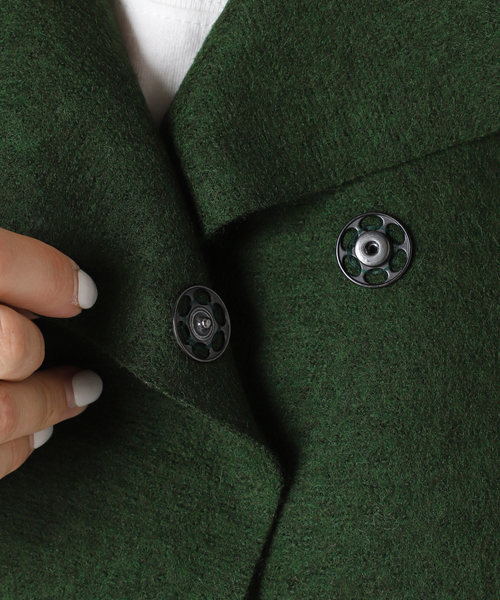 journal standard L'essage(ジャーナルスタンダードレサージュ)の「《追加》【HARRIS WHARF LONDON】kimono mantle:コート(その他アウター・レディース・チャコールグレー/グリーン/アイボリー・42)」の17枚目の写真