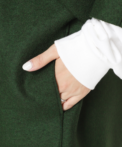 journal standard L'essage(ジャーナルスタンダードレサージュ)の「《追加》【HARRIS WHARF LONDON】kimono mantle:コート(その他アウター・レディース・チャコールグレー/グリーン/アイボリー・42)」の18枚目の写真