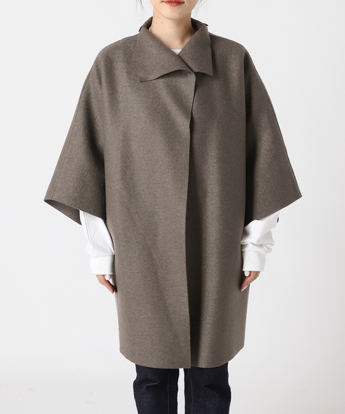 journal standard L'essage(ジャーナルスタンダードレサージュ)の「《追加》【HARRIS WHARF LONDON】kimono mantle:コート(その他アウター・レディース・チャコールグレー/グリーン/アイボリー・42)」の20枚目の写真