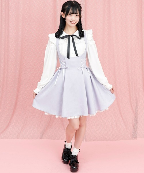 Secret Honey（シークレットハニー）の「ジャガードバッスルジャンパードレス（ワンピース・レディース・ブラック/ブルー/ワインレッド/ピンク・MEDIUM）」の8枚目の写真