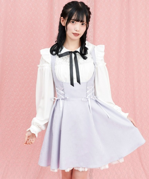Secret Honey（シークレットハニー）の「ジャガードバッスルジャンパードレス（ワンピース・レディース・ブラック/ブルー/ワインレッド/ピンク・MEDIUM）」の14枚目の写真